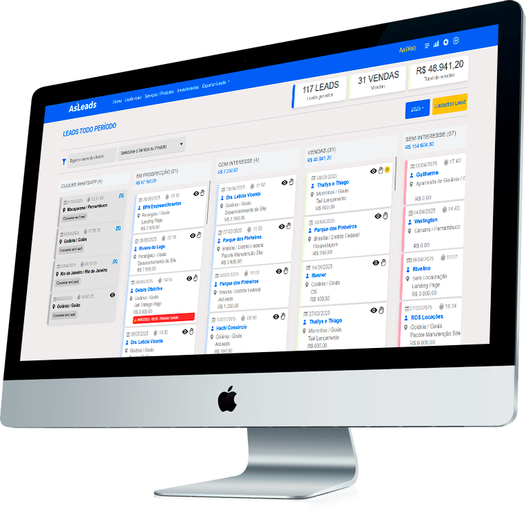 Relatórios do AsLeads para CRM de leads e origem dos contatos do WhatsApp